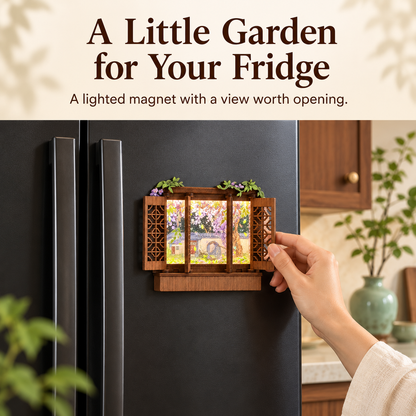Secret Garden Window™ – Lighted Fridge Magnet with Moving Liquid