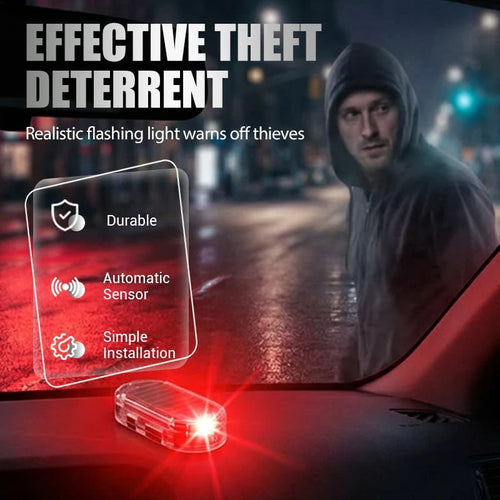 🚗🌞Solar Car Anti-Theft Light – solar + USB charged, auto-flashes at night. Realistic LED mimics active alarm – deters thieves without wiring. 🛡️