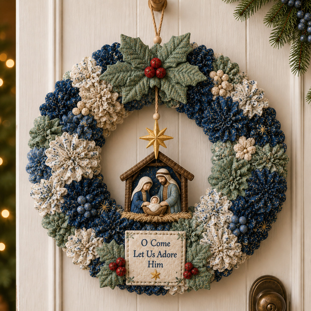 🎄 3D Fabric Poke Wreath DIY Kit — Make Your Own Stunning Christmas Wreath