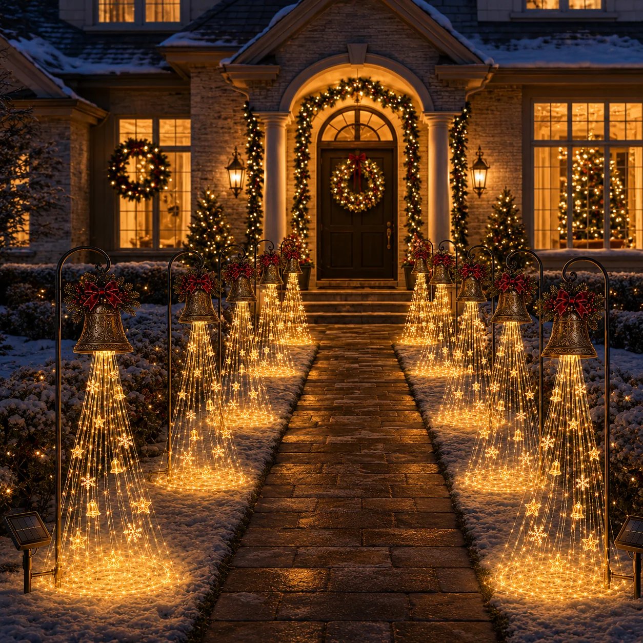 🎄 Christmas Bell Cascade Solar Yard Light✨