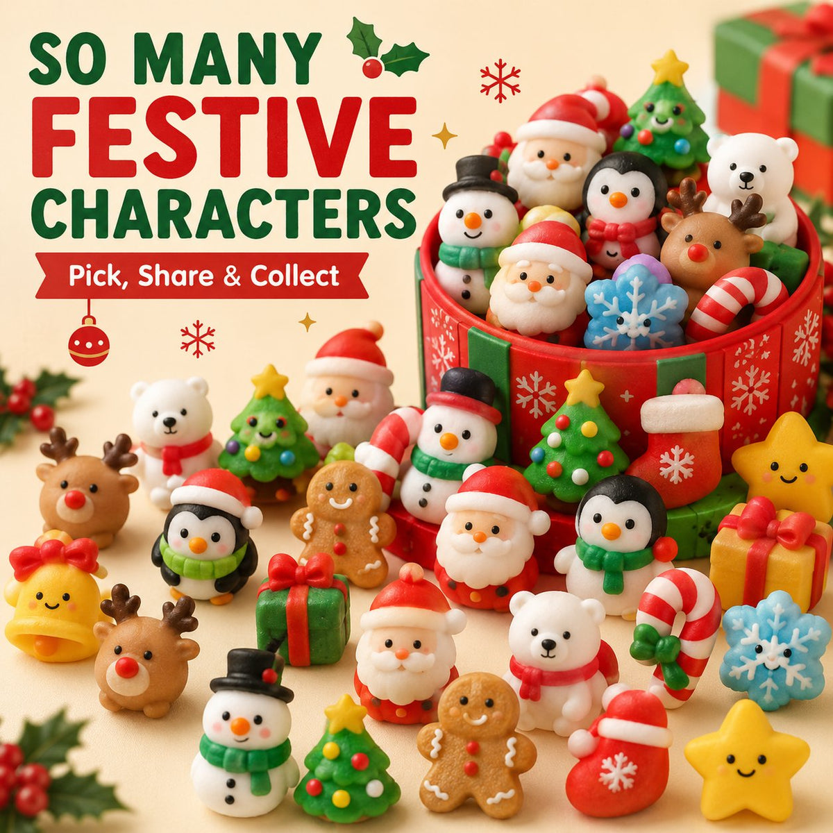 🔥 LAST DAY 50% OFF - 🎄24PCS Random Christmas Mochi Squishy Gift Set