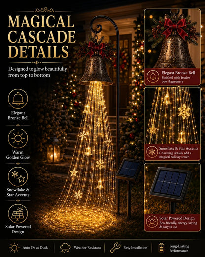🎄 Christmas Bell Cascade Solar Yard Light✨