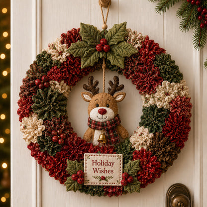 🎄 3D Fabric Poke Wreath DIY Kit — Make Your Own Stunning Christmas Wreath