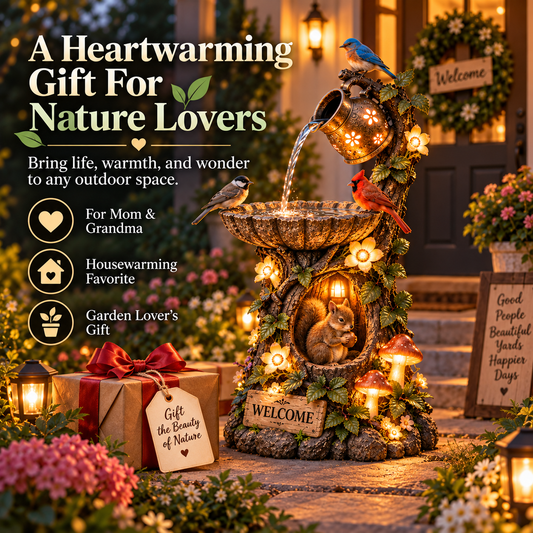 ✨ Holiday Sale 🐿️ Solar Garden Fountain — Bring Your Garden to Life