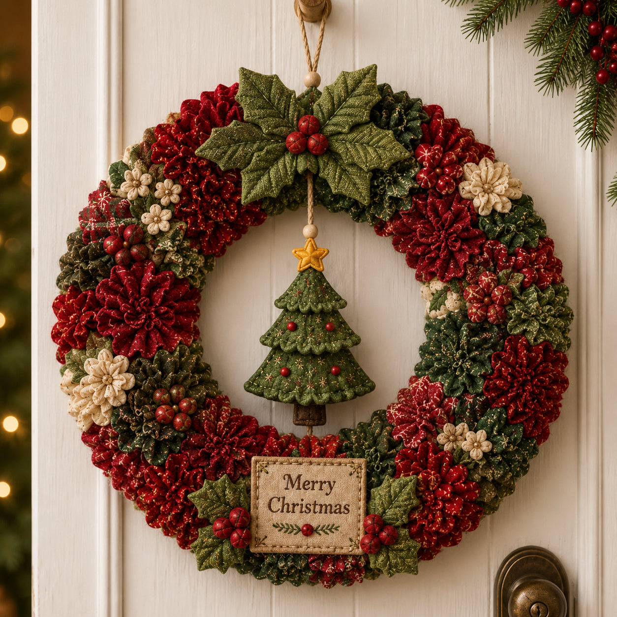 🎄 3D Fabric Poke Wreath DIY Kit — Make Your Own Stunning Christmas Wreath