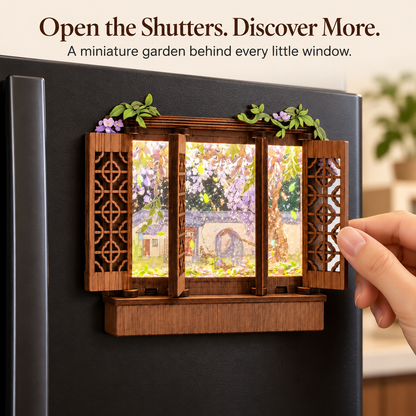 Secret Garden Window™ – Lighted Fridge Magnet with Moving Liquid