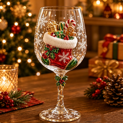 🎄Last day 50% OFF🎁Christmas 3D Wine Glass Collection Gift Box Set✨