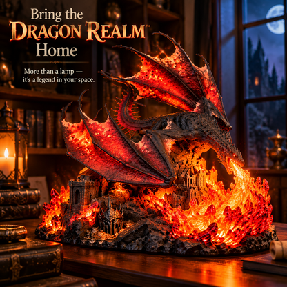 🐉 Dragon Ember Guardian™ – Illuminated Fire-Breathing Dragon Castle Lamp