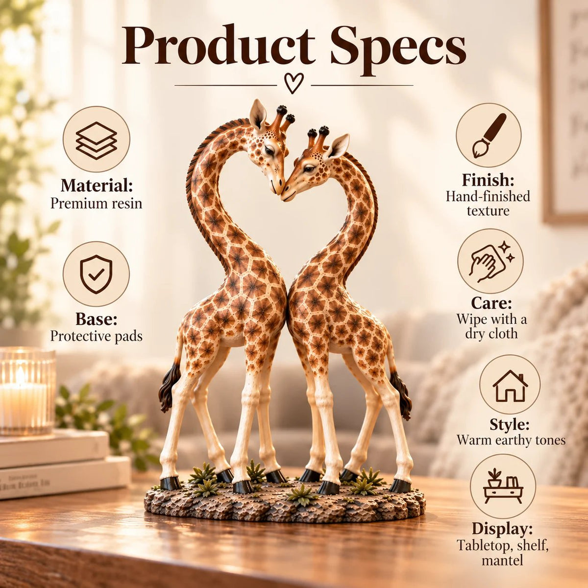 💕🎁Better Together – Giraffe Heart Sculpture 🦒♡🦒(✨Buy 2 Free Shipping)