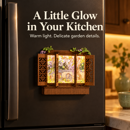Secret Garden Window™ – Lighted Fridge Magnet with Moving Liquid