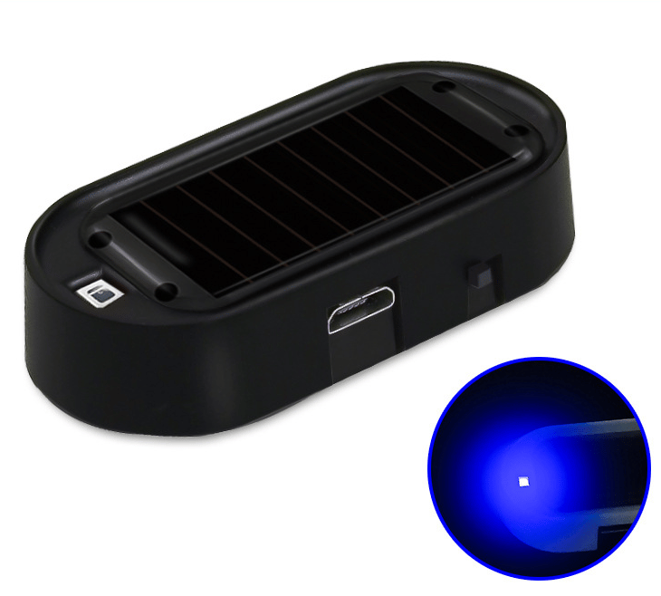 🚗🌞Solar Car Anti-Theft Light – solar + USB charged, auto-flashes at night. Realistic LED mimics active alarm – deters thieves without wiring. 🛡️