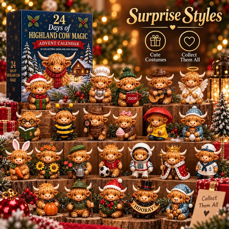 🎄 2026 Christmas Sale – 50% OFF | 24 Days of Highland Cow Magic™ Advent Calendar – 24 Collectible Cow Surprises