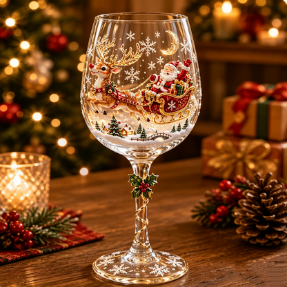 ⏰Last day 50% OFF 🍷Christmas 3D Wine Glass Collection Gift Box Set🎄