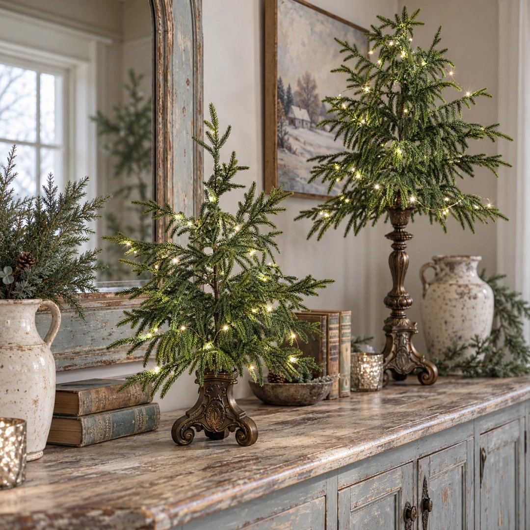 🔥Last Day 50% Off🔥Vintage Lighted Norfolk Pine Trees