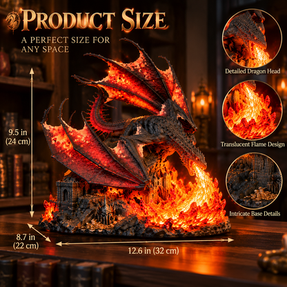🐉 Dragon Ember Guardian™ – Illuminated Fire-Breathing Dragon Castle Lamp