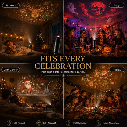 🎄👻✨60,000+ Sold — Plug & Play HD Holiday Projector for Christmas & Halloween Decor