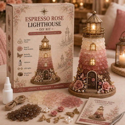💥  💙 DIY Sea Glass Lighthouse Kit – Light-Up Coastal Craft & Handmade Home Decor