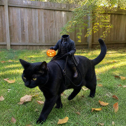 🎃 Headless Phantom Rider Pet Costume – Spooky Halloween Horseman Outfit for Dogs & Cats