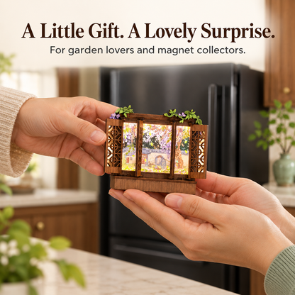 Secret Garden Window™ – Lighted Fridge Magnet with Moving Liquid