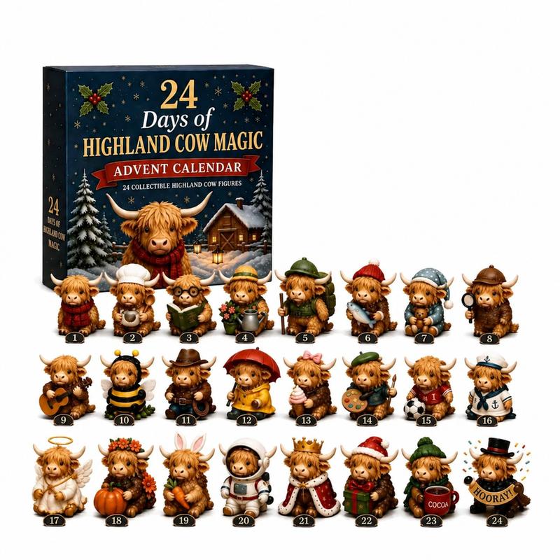 🎄 2026 Christmas Sale – 50% OFF | 24 Days of Highland Cow Magic™ Advent Calendar – 24 Collectible Cow Surprises