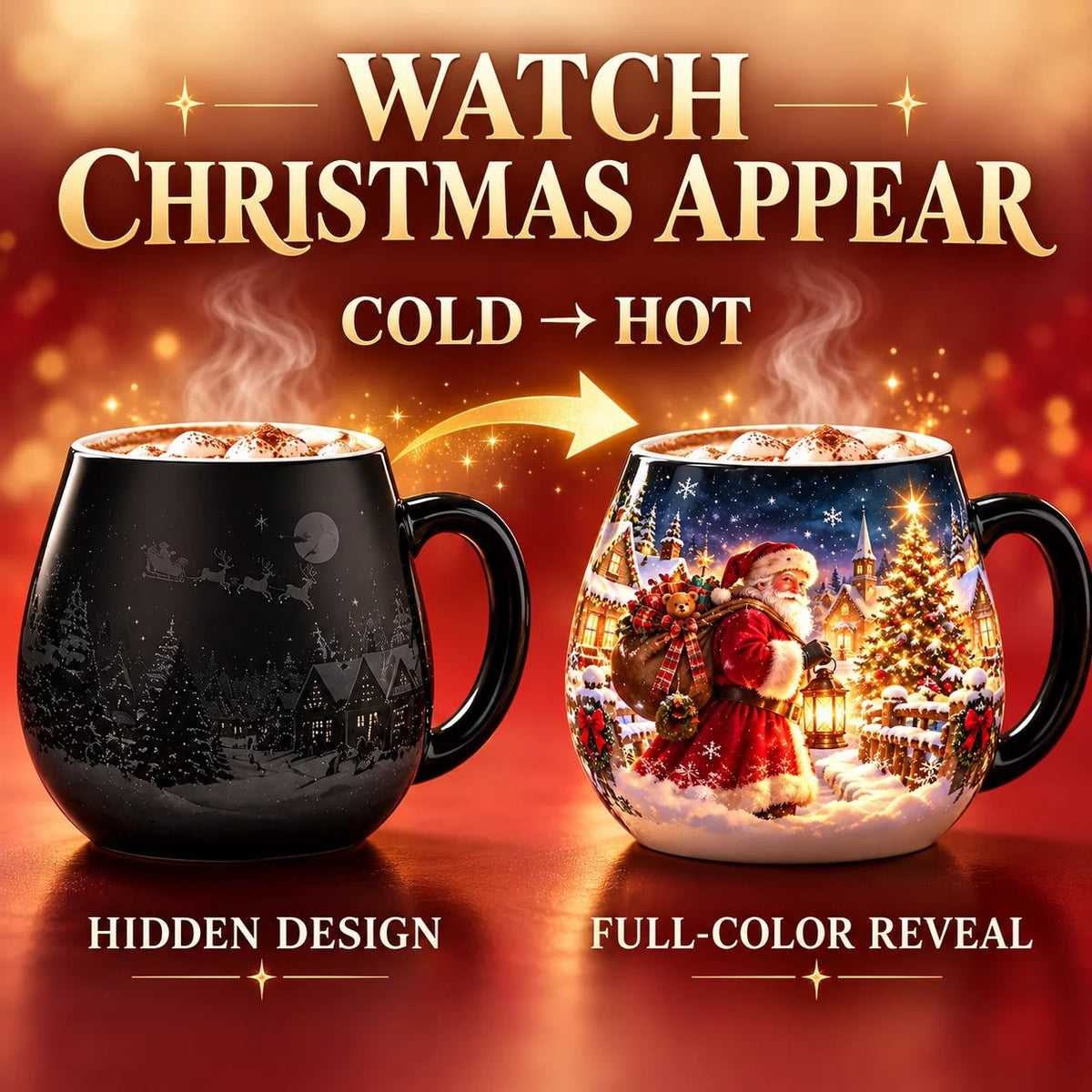 🎄Christmas Magic Color-Changing Mug – Heat Reveal Holiday Gift