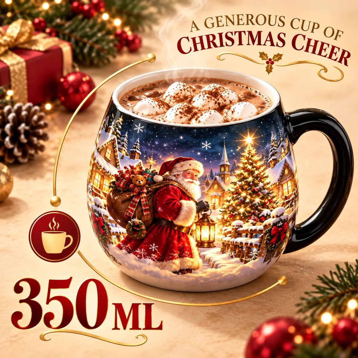🎄Christmas Magic Color-Changing Mug – Heat Reveal Holiday Gift