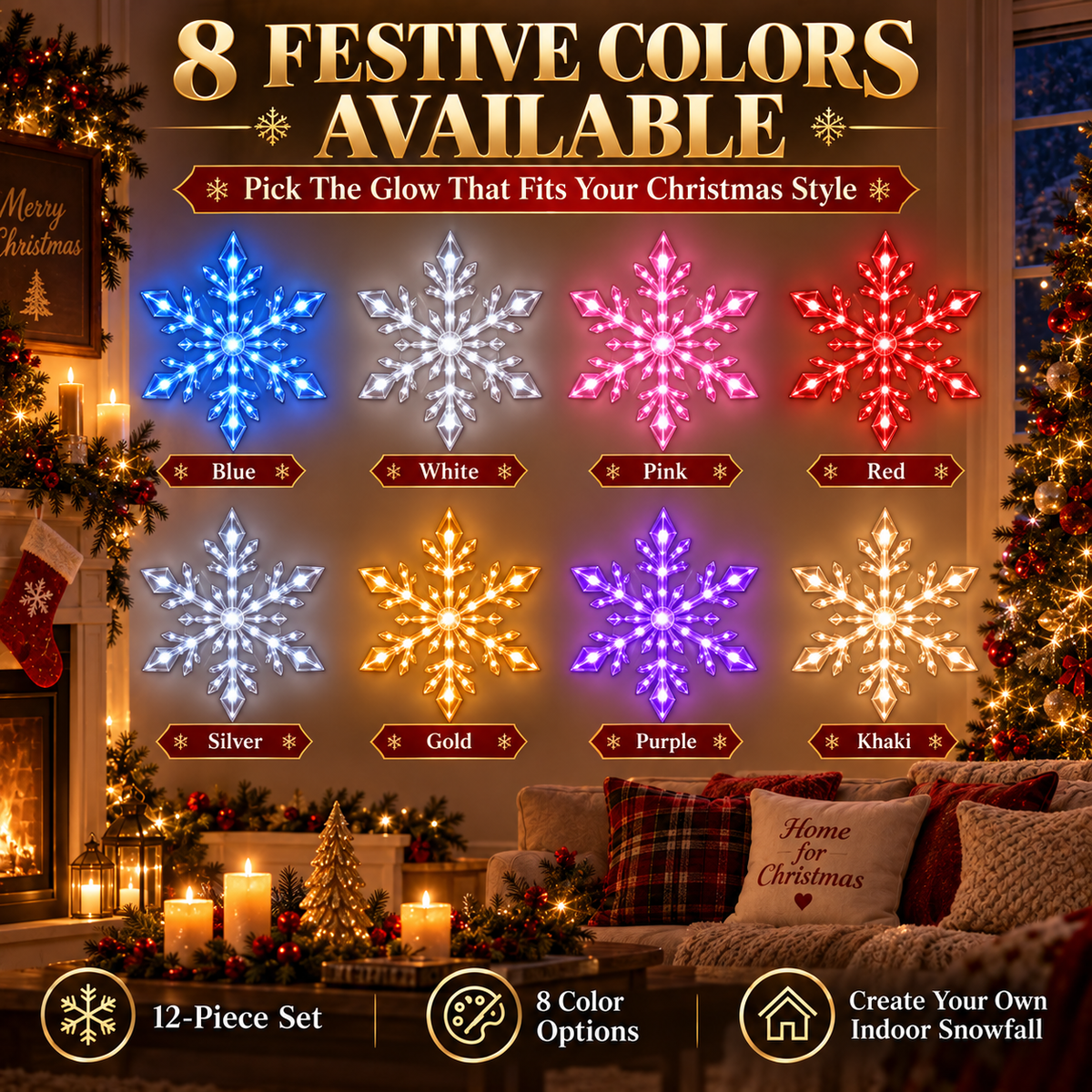 🎅🎄 Christmas Sale 49% OFF❄️LED Snowflake Wall Light Set – Remote-Controlled Christmas Winter Decor