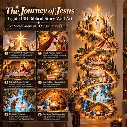 ✝️ The Journey of Jesus™ — Lighted 3D Biblical Story Wall Art
