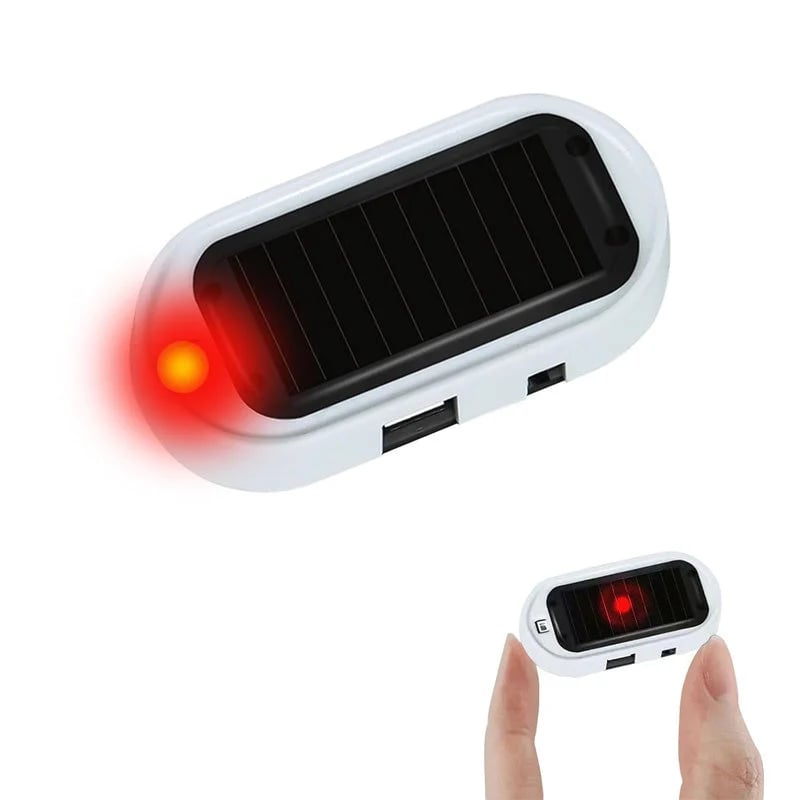 🚗🌞Solar Car Anti-Theft Light – solar + USB charged, auto-flashes at night. Realistic LED mimics active alarm – deters thieves without wiring. 🛡️