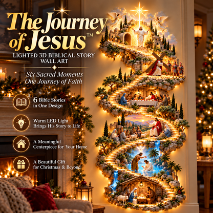 ✝️ The Journey of Jesus™ — Lighted 3D Biblical Story Wall Art
