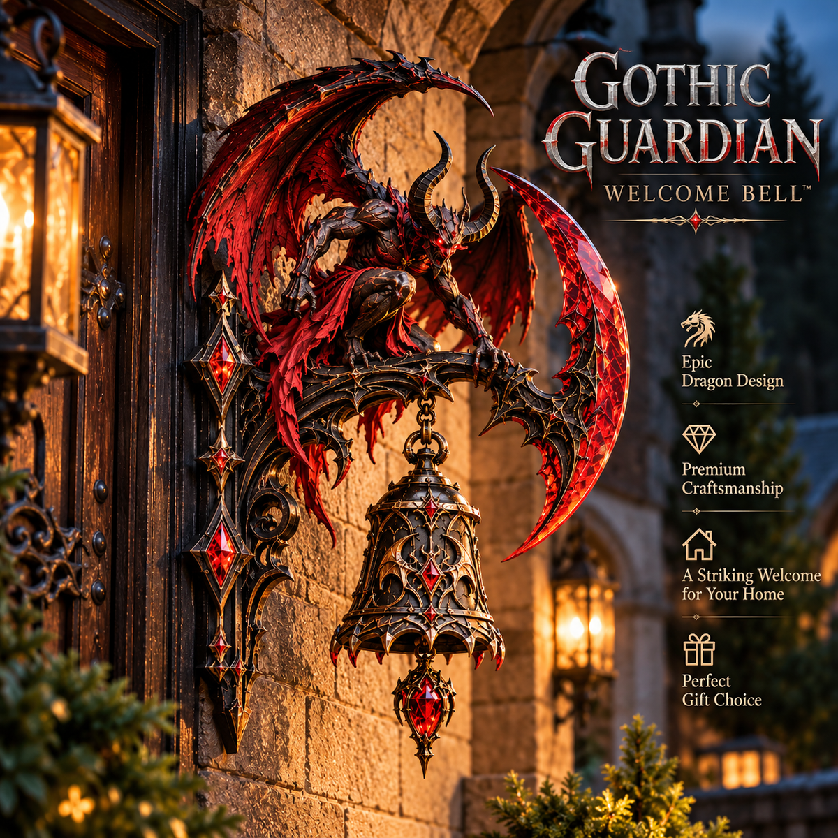 🐉 Gatekeeper Guardian Bell™ – 3D Medieval Dragon & Gargoyle Welcome Bell Collection