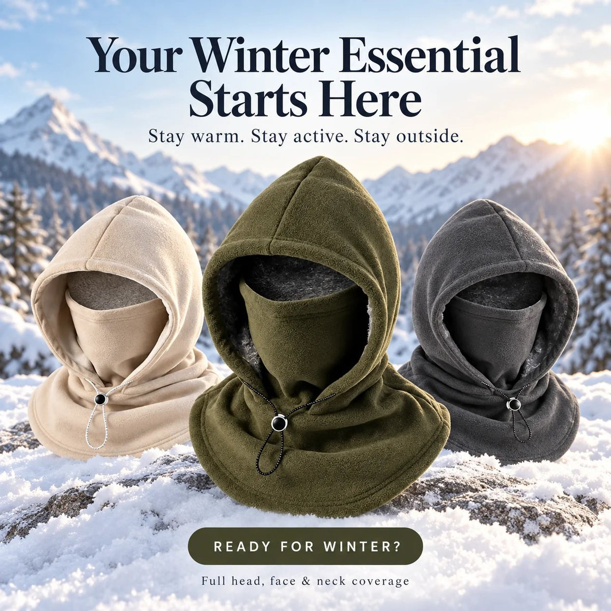 🥶 Fleece Balaclava Hood – Full Face & Neck Winter Protection for Outdoor Adventures(✨Buy 3 Free Shipping)