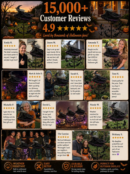 🔥50% Off Last Day -Halloween Early Bird Special🧙‍♀️ The Enchanted Witch Garden Wind Spinner