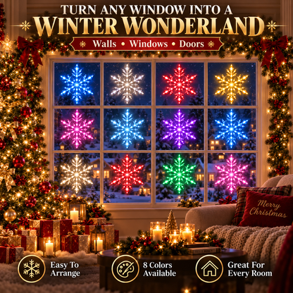 🎅🎄 Christmas Sale 49% OFF❄️LED Snowflake Wall Light Set – Remote-Controlled Christmas Winter Decor