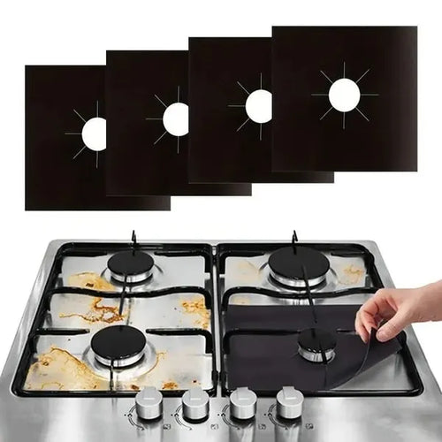 📢📢50% OFF !!⏰🎉 2026 Sale — Over 21,000 Sold! 🥘 Reusable Gas Stove Burner Liners♻️ (Set of 4)