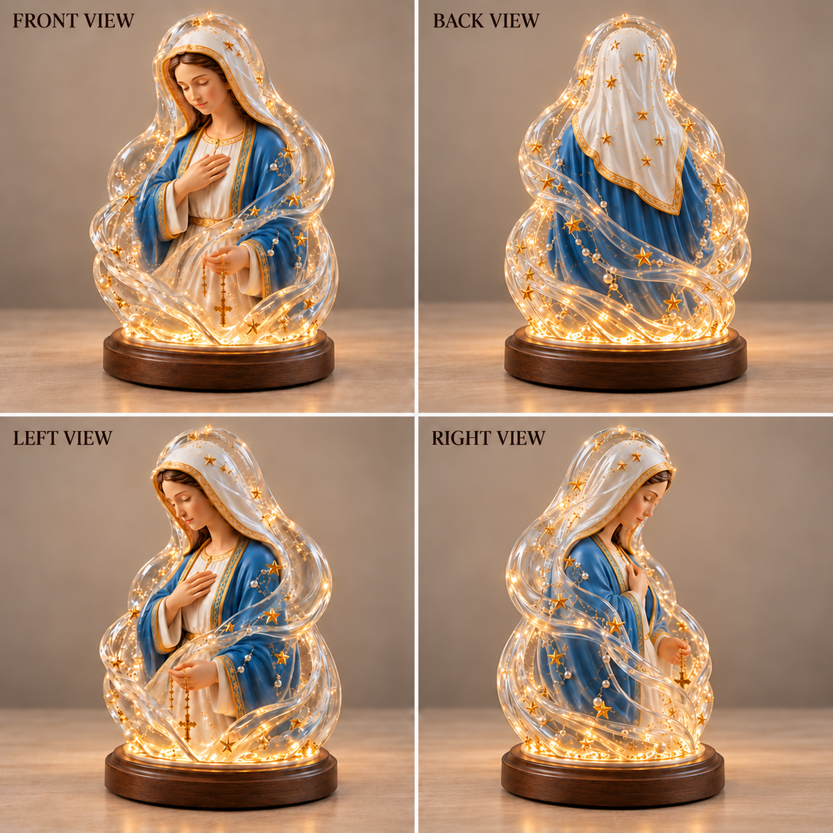 🔥HOT SALE🔥🙏Our Lady of Starlight Illuminated Prayer Statue | Religious Decor & Faith Gift✨