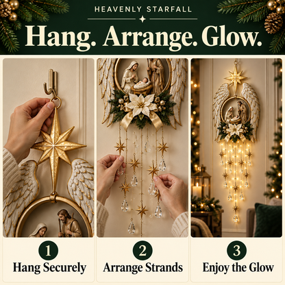 Heavenly Starfall – Angel Wings Nativity Wall Light for a Meaningful Christmas