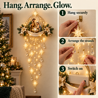 Heavenly Noel Starfall Nativity Wall Light – Bring the Heart of Christmas Home