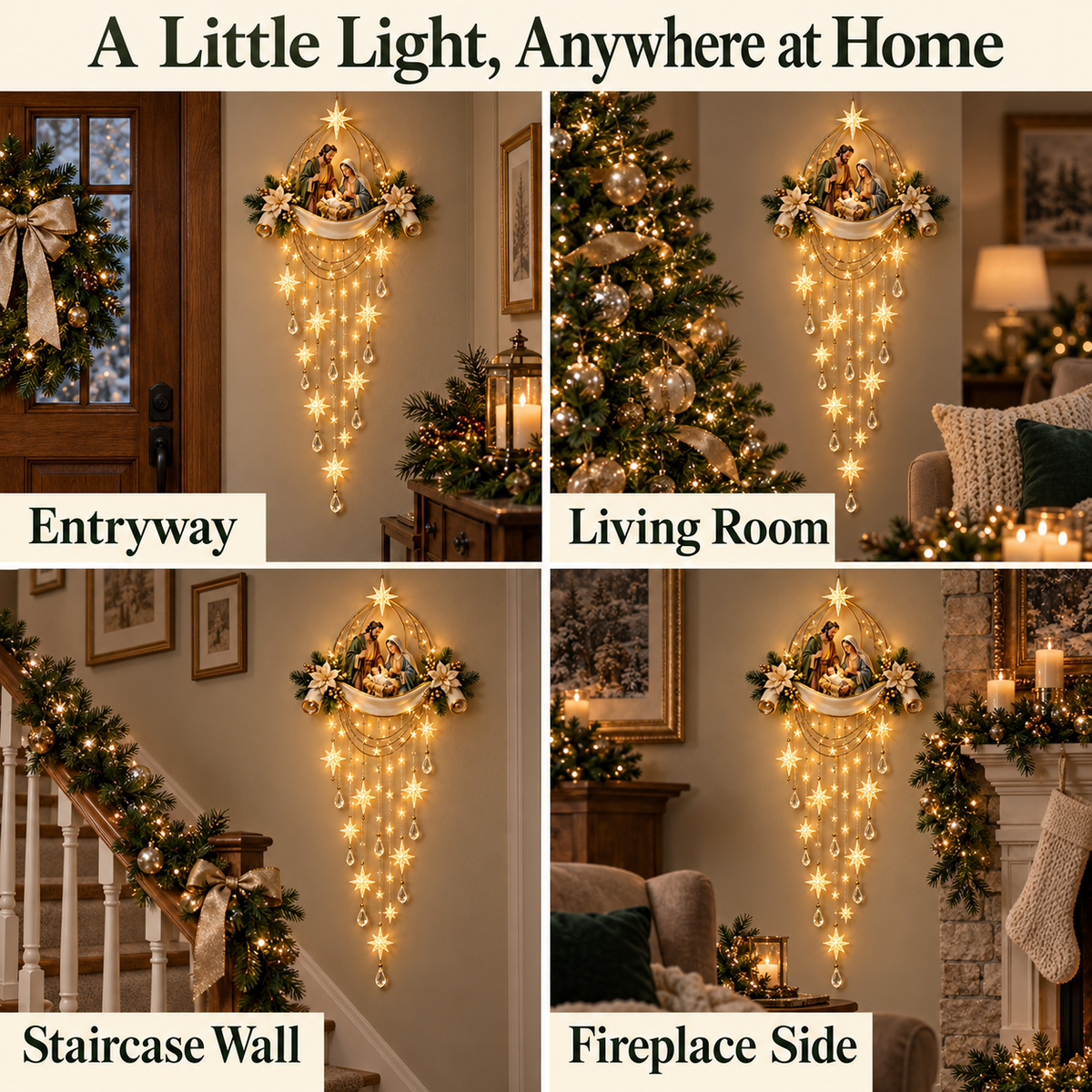 Heavenly Noel Starfall Nativity Wall Light – Bring the Heart of Christmas Home