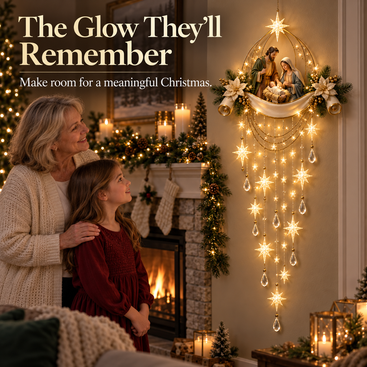 Heavenly Noel Starfall Nativity Wall Light – Bring the Heart of Christmas Home