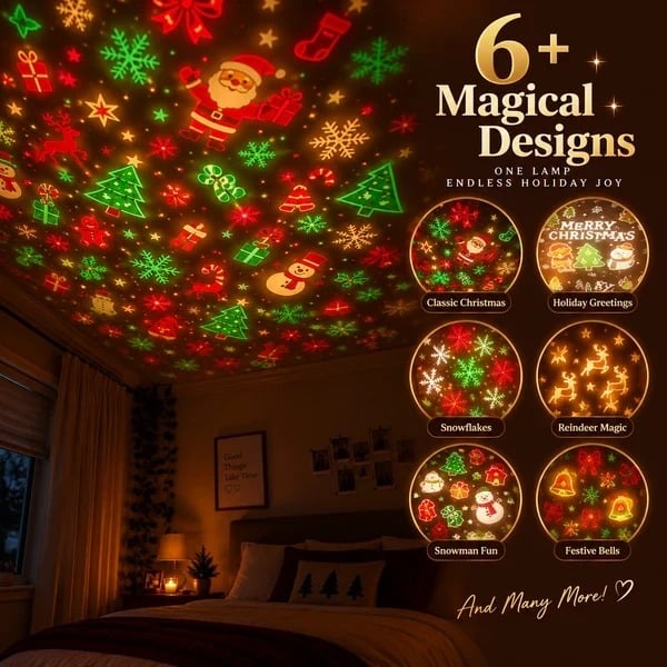 🌲Cozy Christmas Tree Glow Projector Ligh – USB-Powered Cozy Holiday Decor