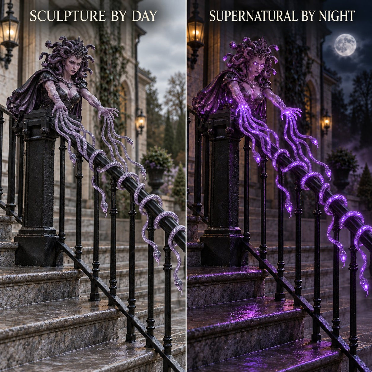 🐍 Medusa Queen Glowing Snake Railing Light