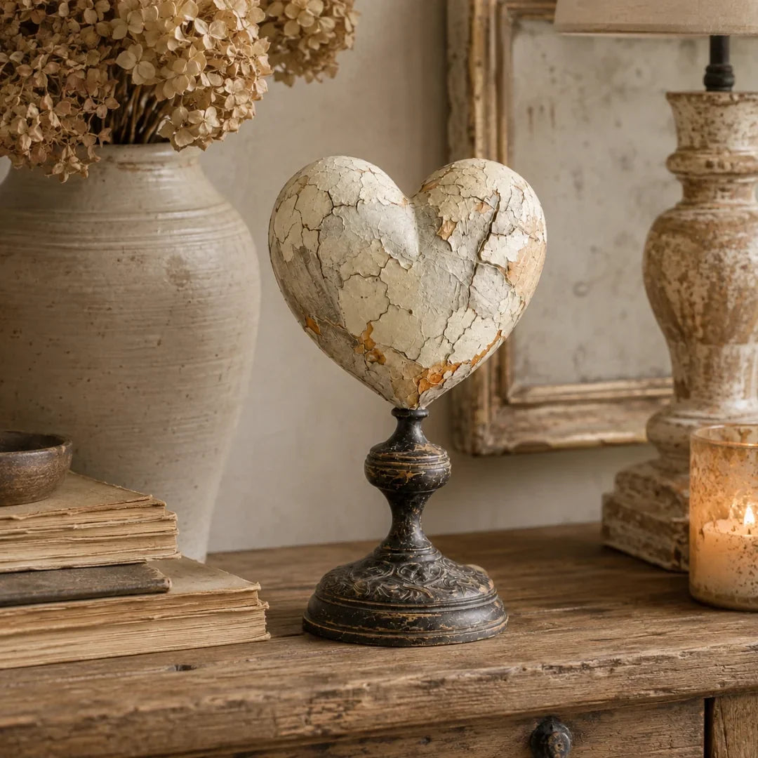 🐦 Vintage Two-Cardinal Keepsake Heart