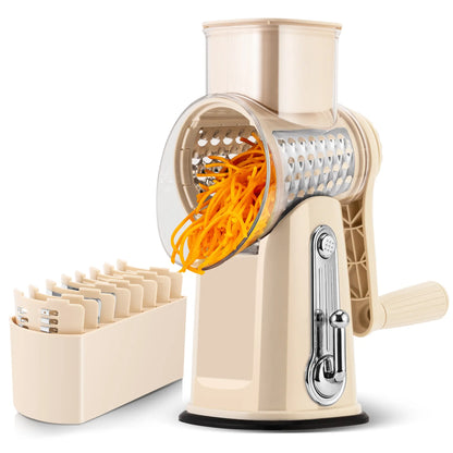 🥕 Hand-Crank Rotary Grater with Blade Storage – Fresh Prep, Less Fuss