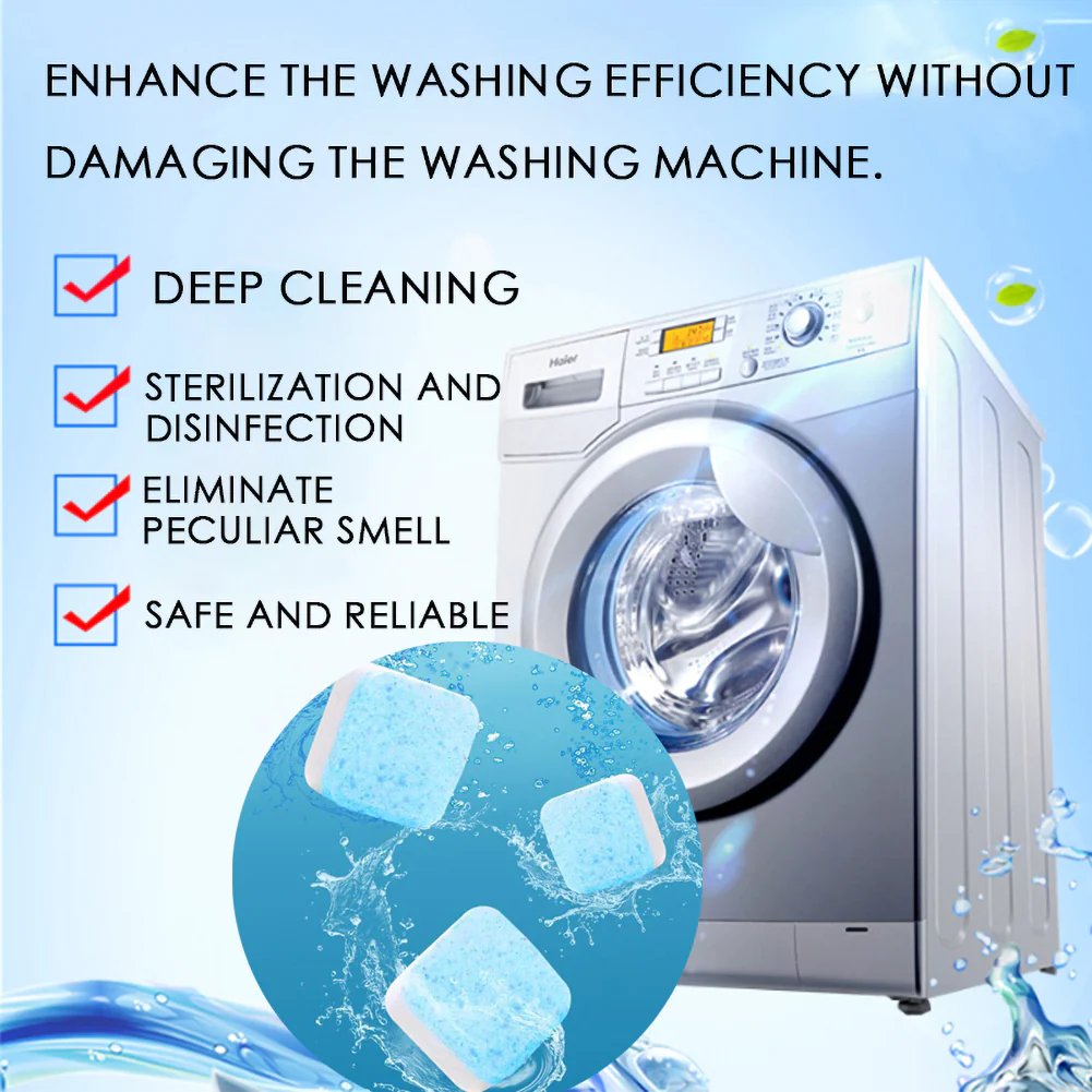 🔥🔥 Powerful Washer Deep Cleaner Tablets – Eliminate Hidden Bacteria & Bad Smells Fast