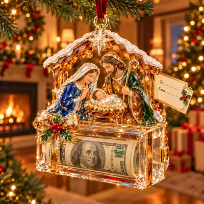 🎄 Christmas Cash Gift Ornament | 20 Crystal-Style Designs with Money Holder & Gift Tag 🎁