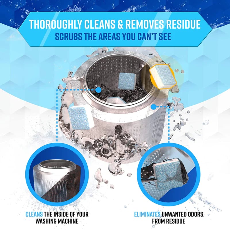 🔥🔥 Powerful Washer Deep Cleaner Tablets – Eliminate Hidden Bacteria & Bad Smells Fast
