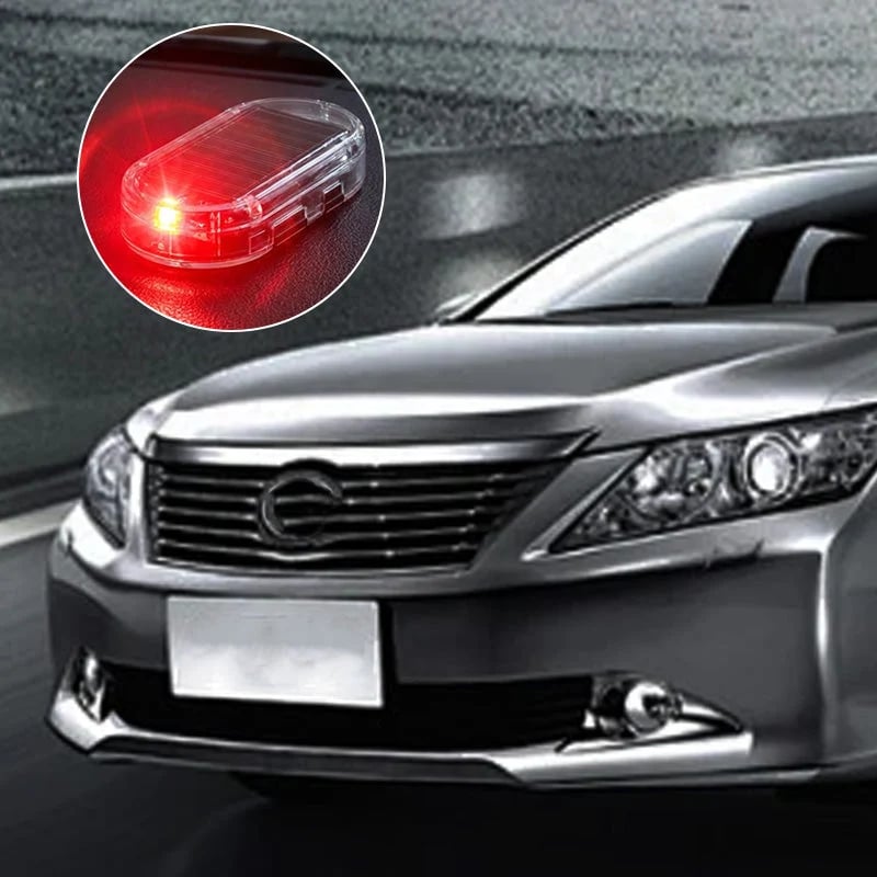 🚗🌞Solar Car Anti-Theft Light – solar + USB charged, auto-flashes at night. Realistic LED mimics active alarm – deters thieves without wiring. 🛡️