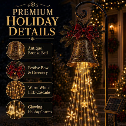 🎄 Christmas Bell Cascade Solar Yard Light✨