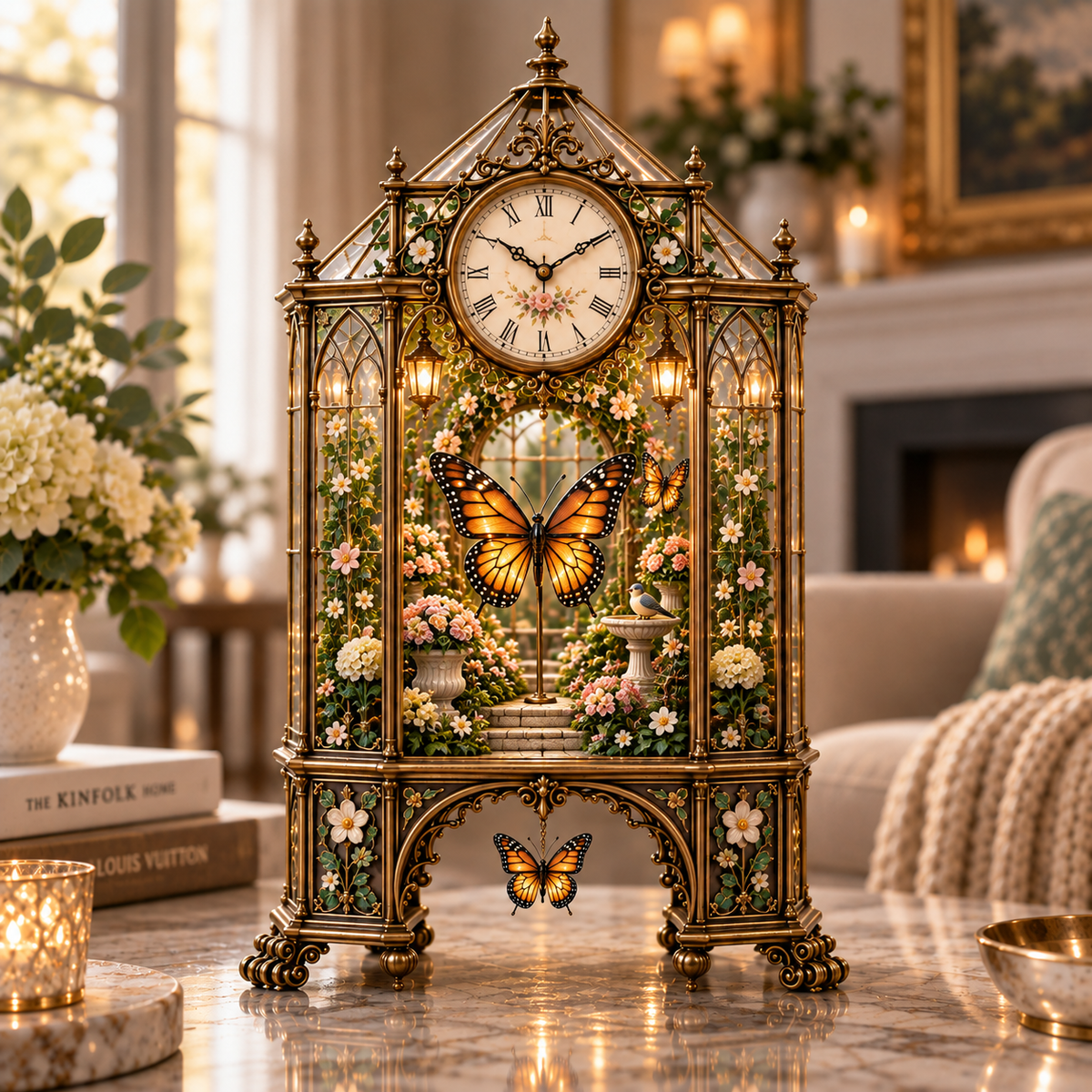 🌿 Secret Garden Timekeeper™ – Lighted Botanical Tabletop Clock Collection